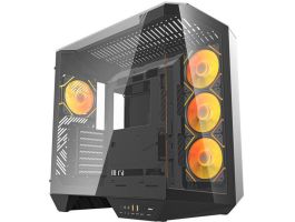 Darkflash DY470 számítógépház (fekete) + 4 ventilátor + GPU konzol (DY470 FANS+HOLDER BL)